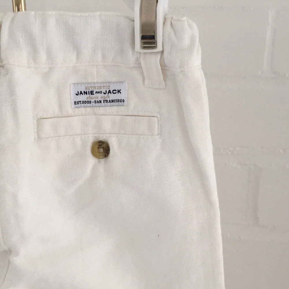 Boys Easter Janie & Jack Size 2T Spring Summer White Classic Cuffed Pants - Picture 3 of 8